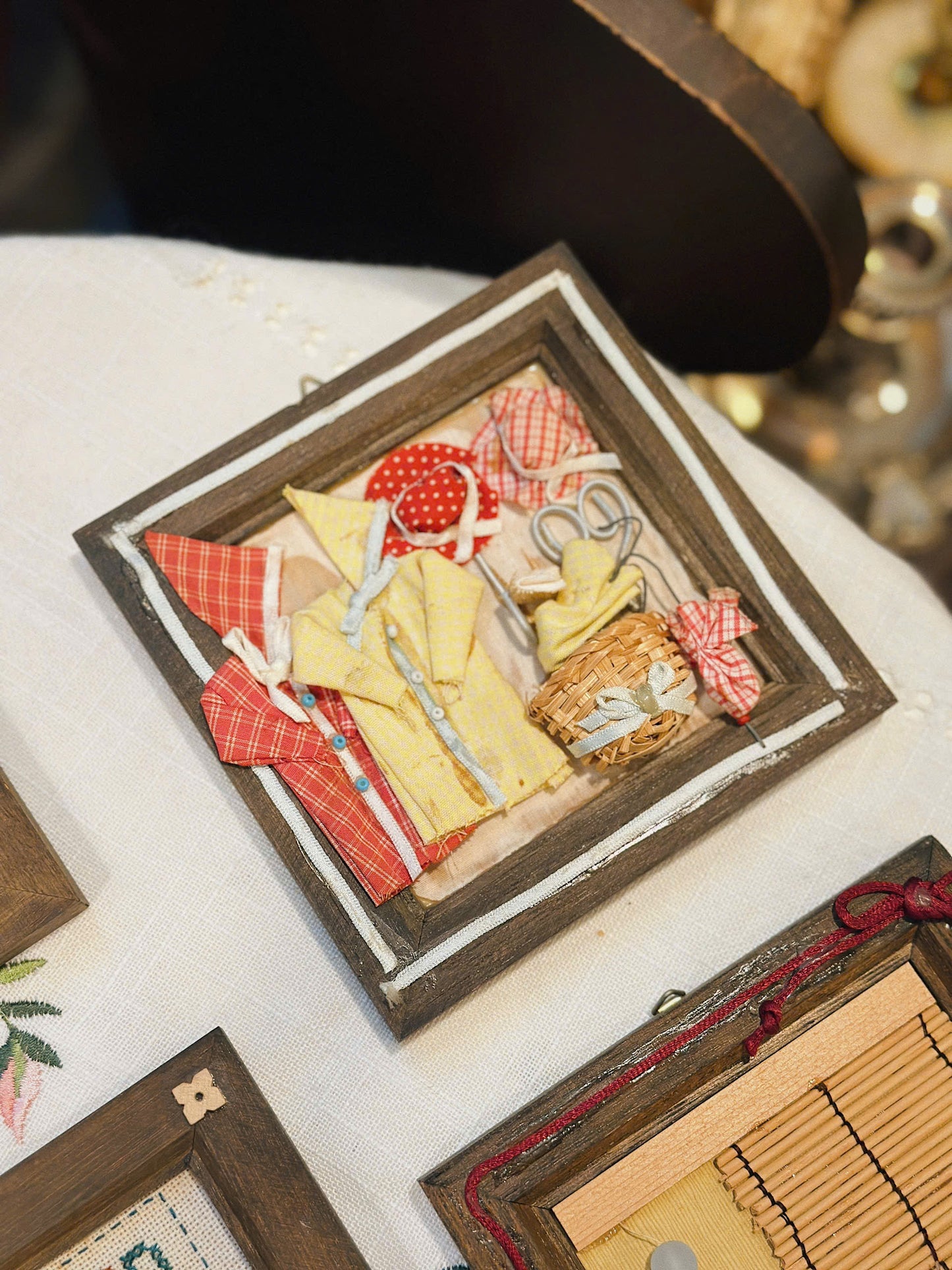 3D Miniature Handcrafted Wood Framed Wall Art Decor