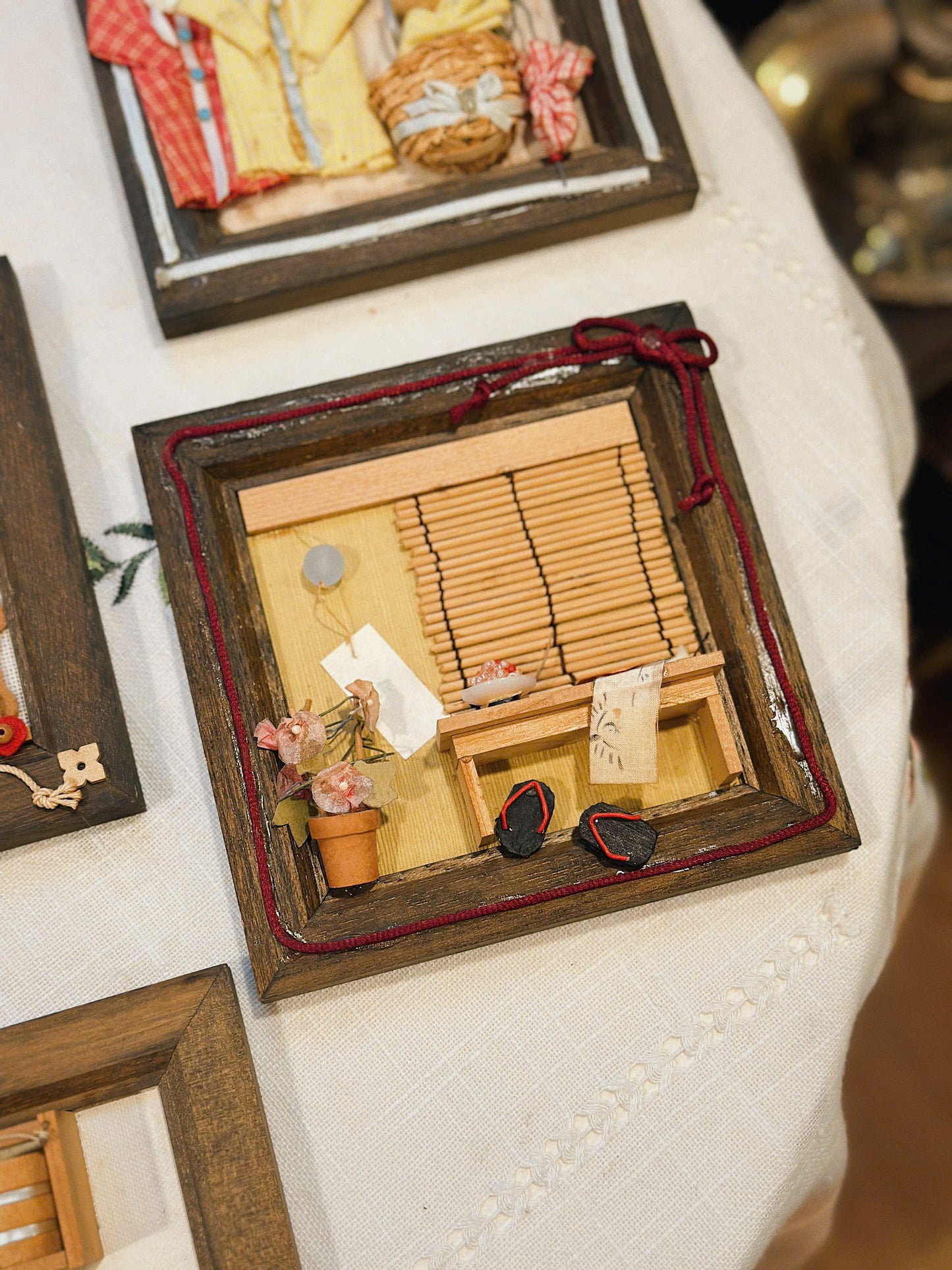 3D Miniature Handcrafted Wood Framed Wall Art Decor