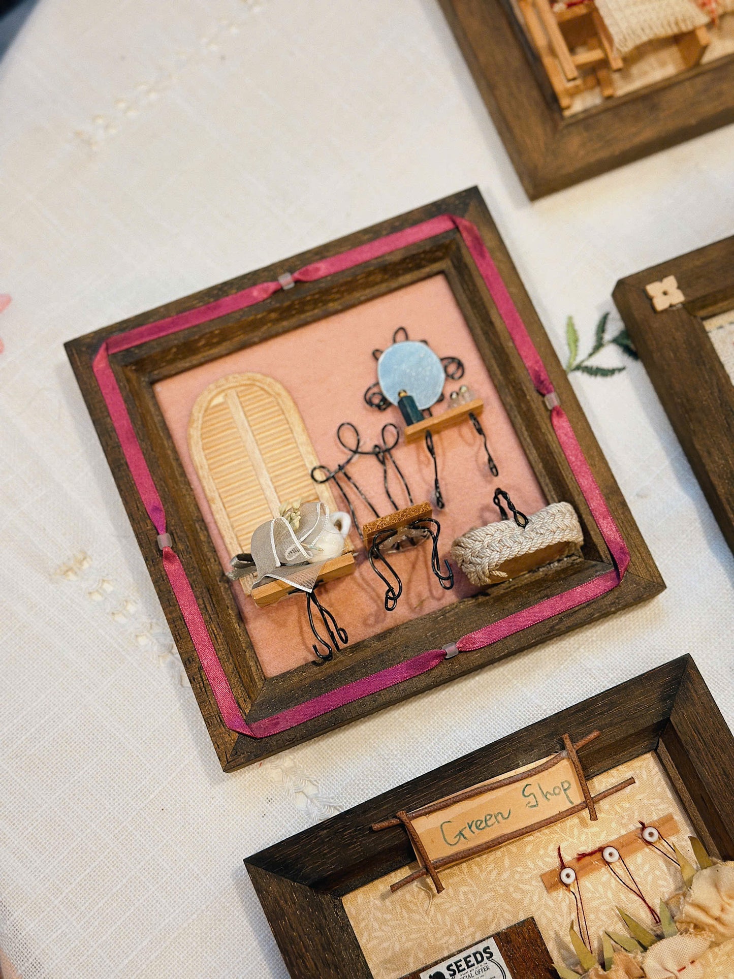 3D Miniature Handcrafted Wood Framed Wall Art Decor