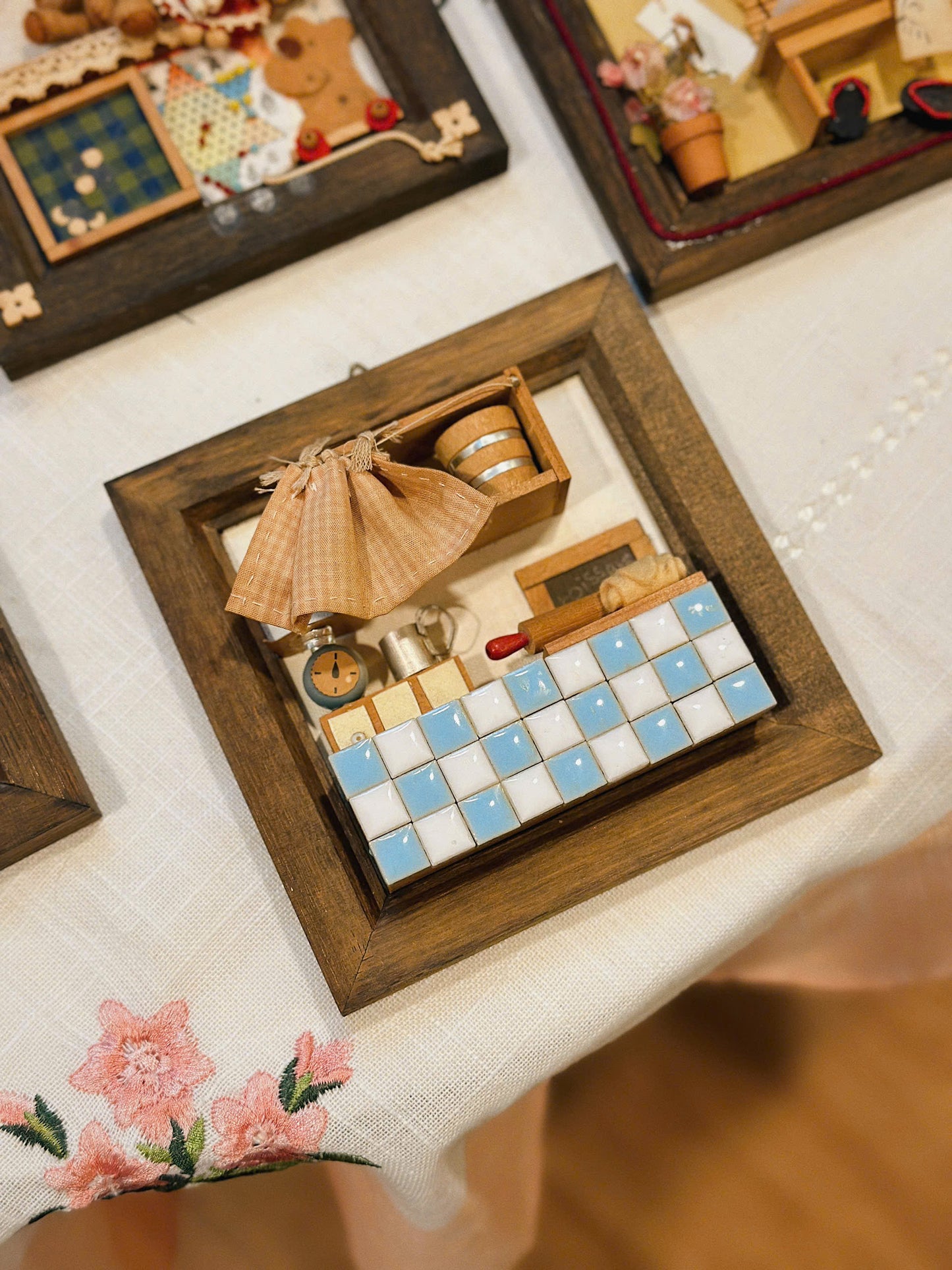 3D Miniature Handcrafted Wood Framed Wall Art Decor
