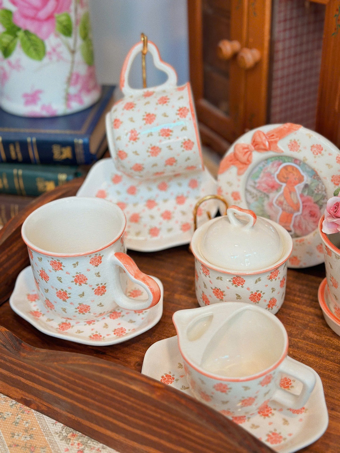 Tiny Roses Pattern Ceramic Set - Tasaki Shinju