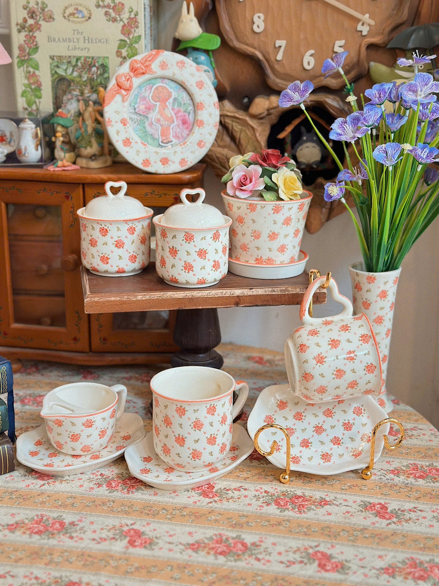 Tiny Roses Pattern Ceramic Set - Tasaki Shinju
