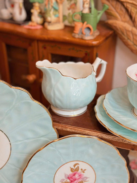 Vintage Aynsley “Aquamarine Crocus” Dessert Set
