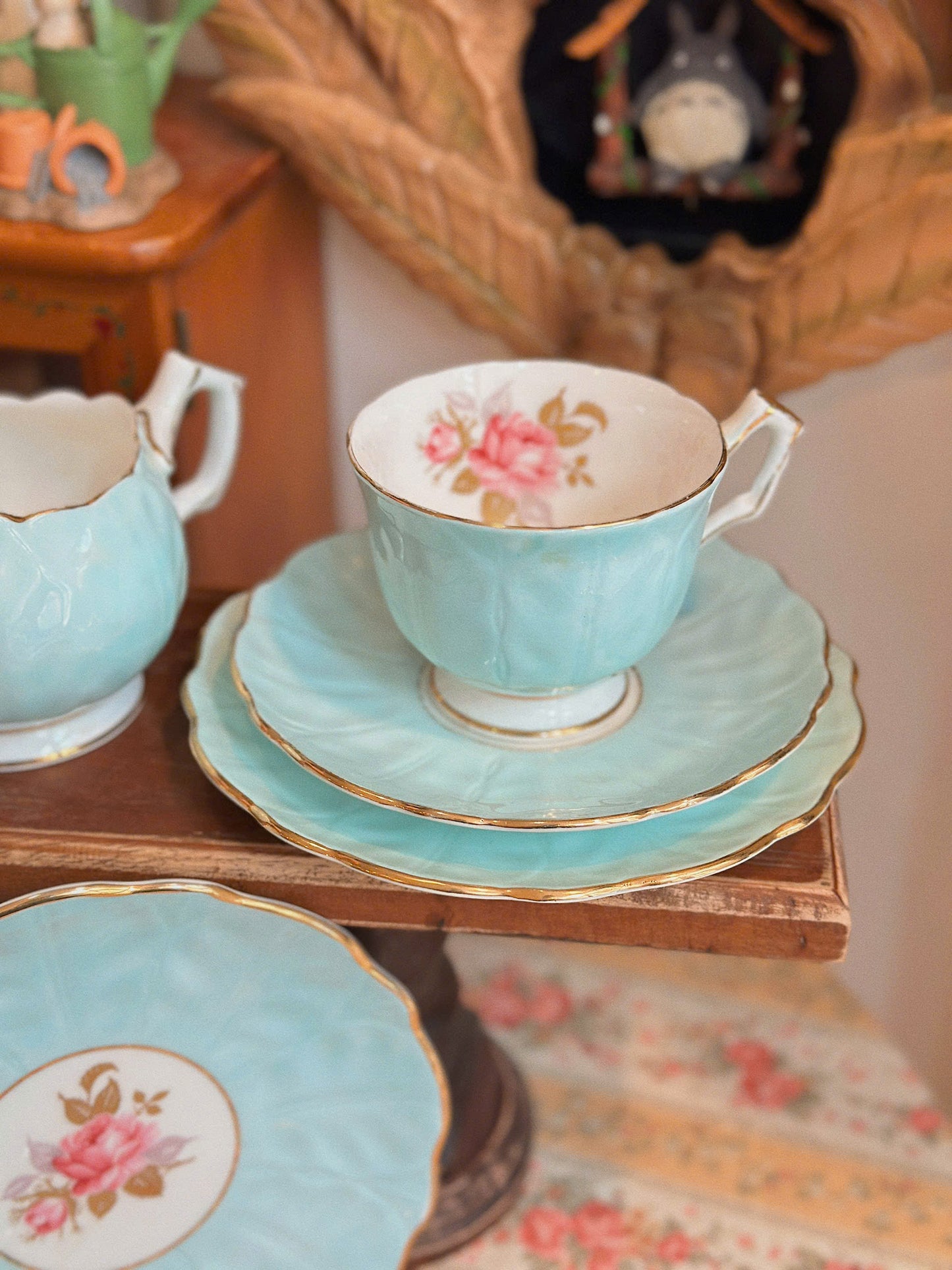 Vintage Aynsley “Aquamarine Crocus” Dessert Set