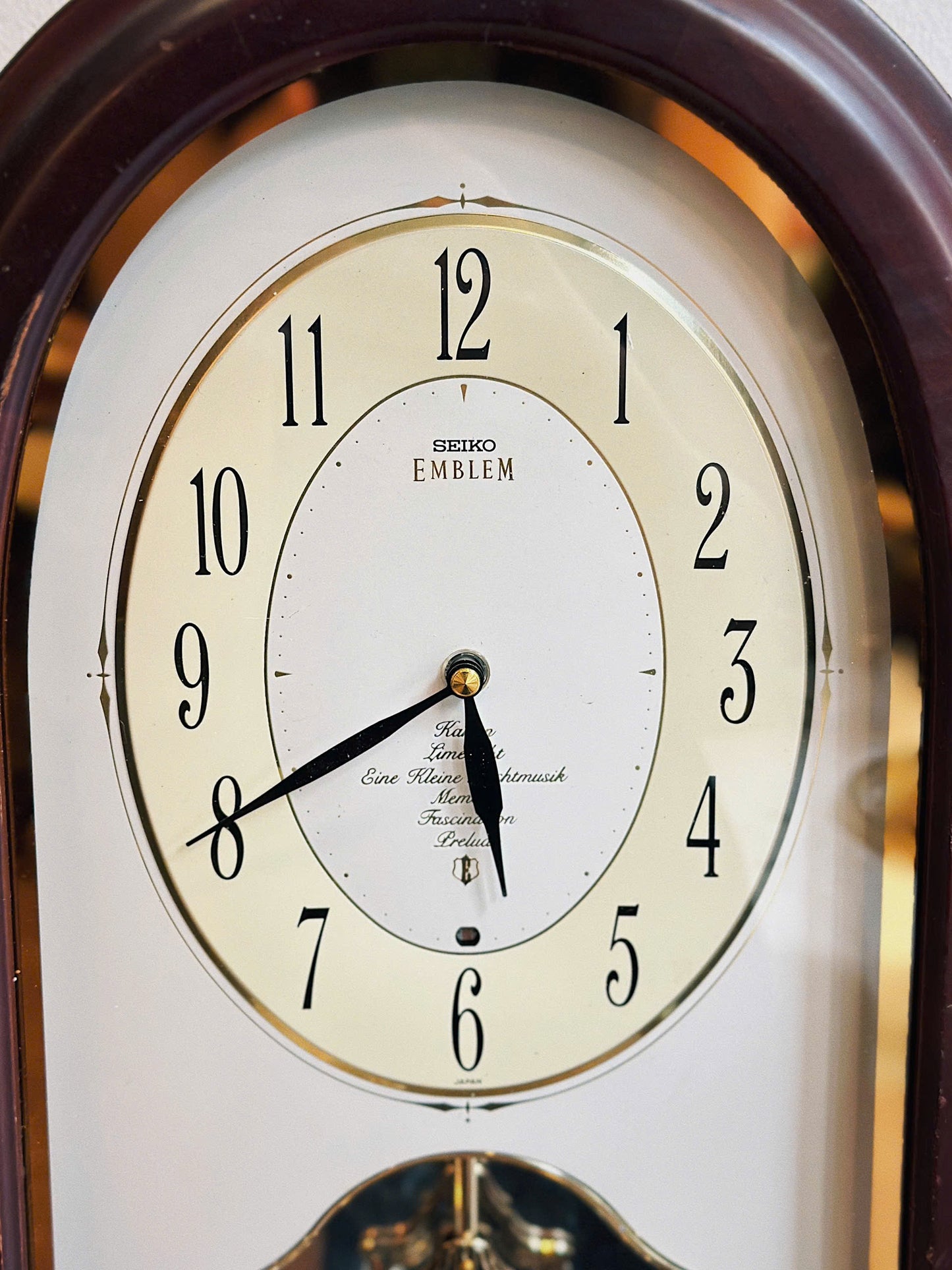 Seiko Emblem Quartz Wooden Wall Clock