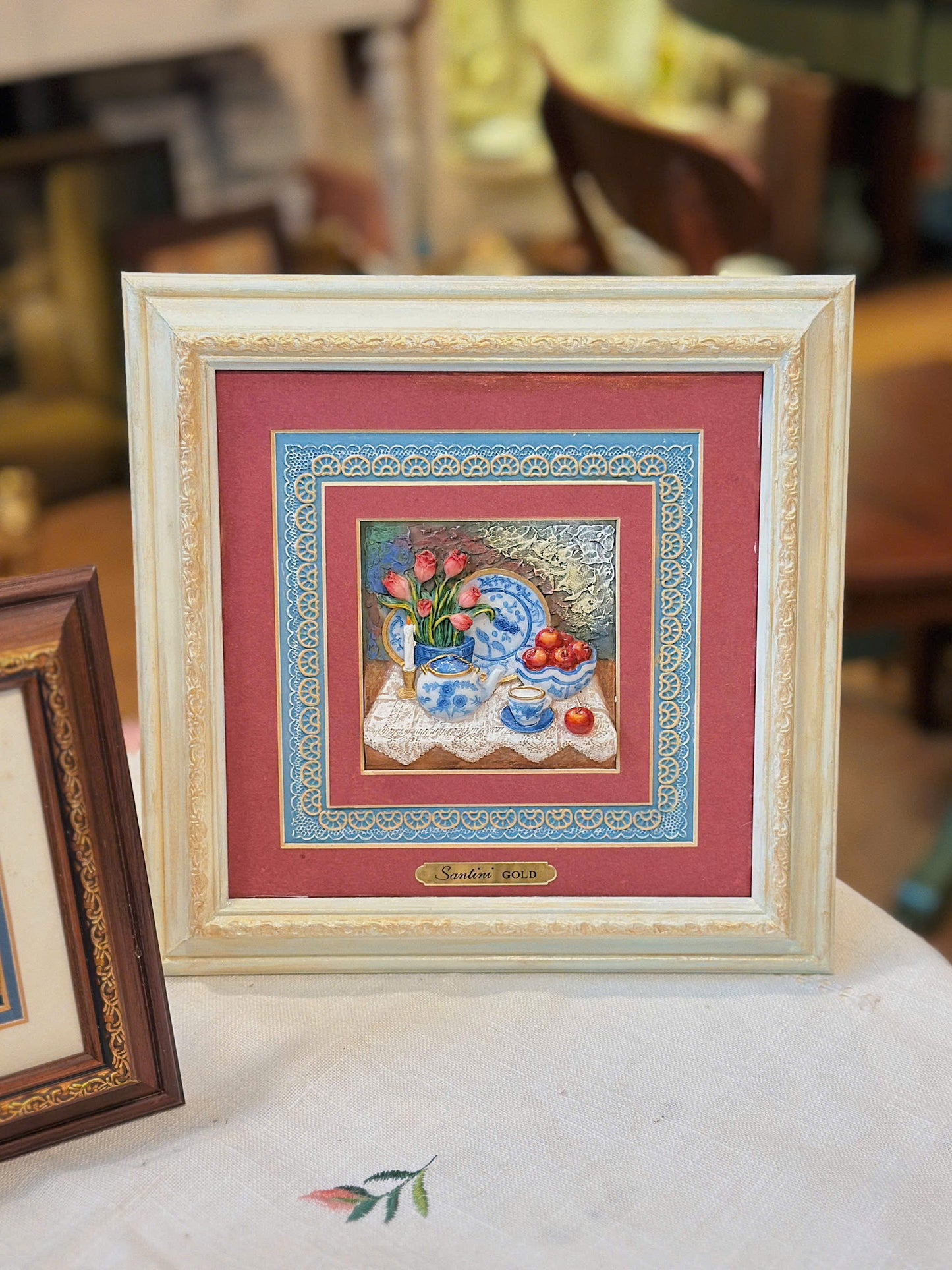 Santini Gold Italy Stlye Carved Resin 3D Wall Hanging Plaque