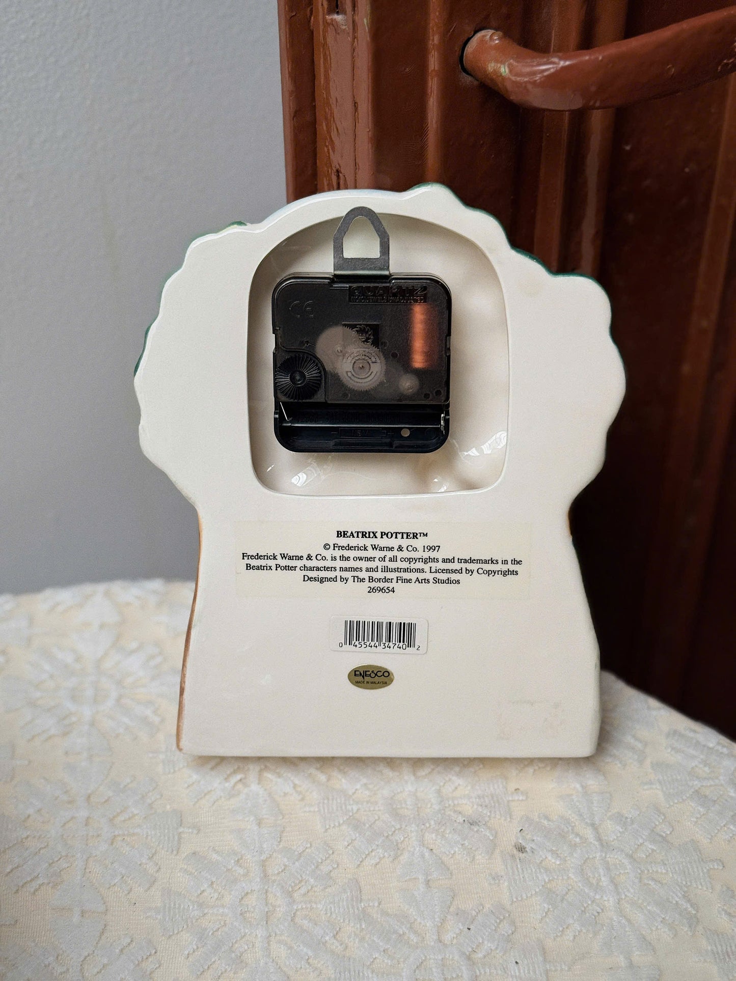 Enesco Peter Rabbit Ceramic Clock