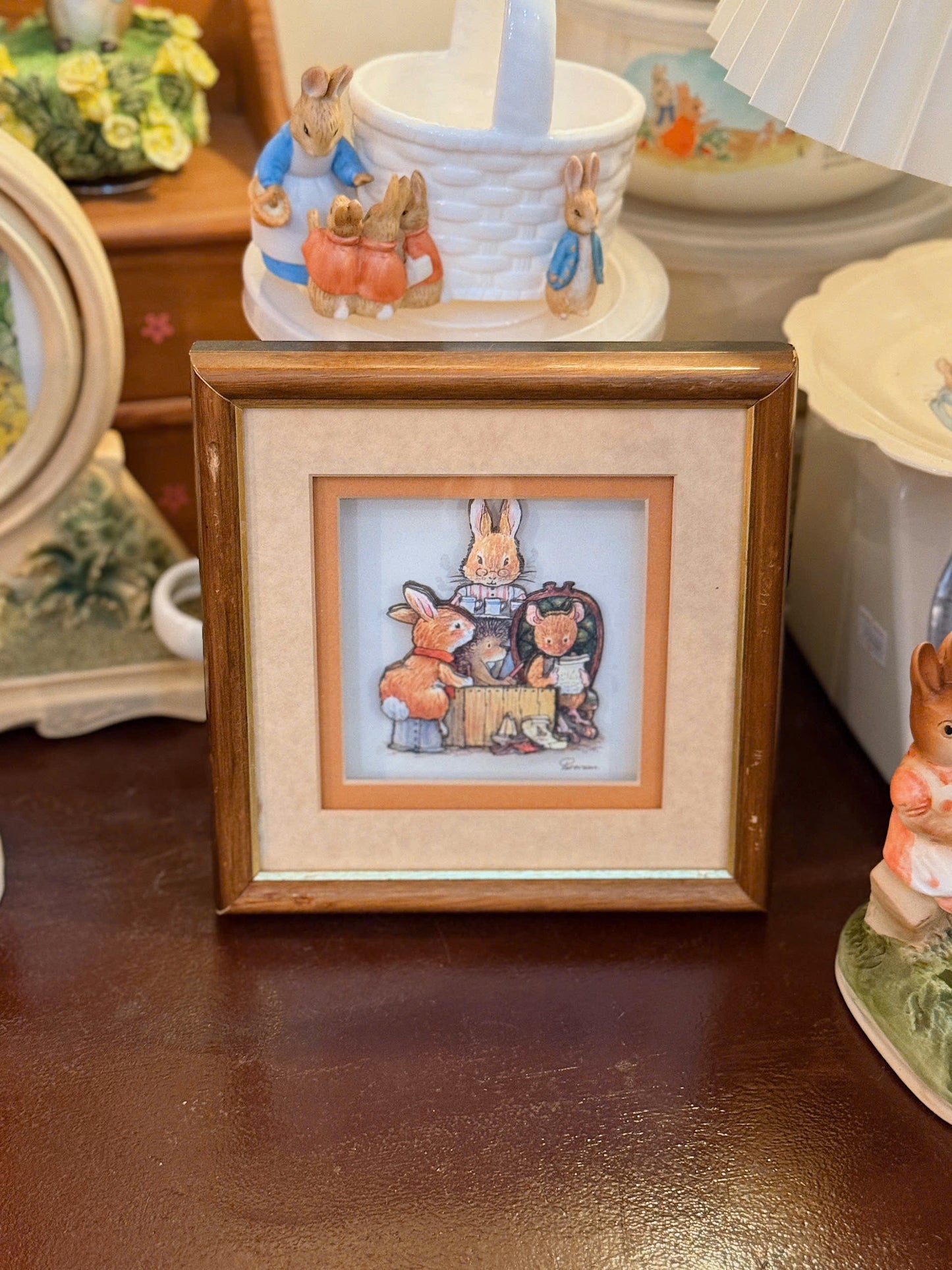 Vintage Foxwood Tales Paper Tole Wooden Frame