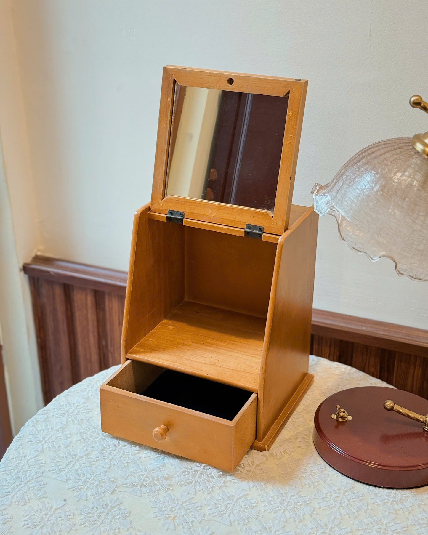 Vintage Wooden Jewelry Cabinet