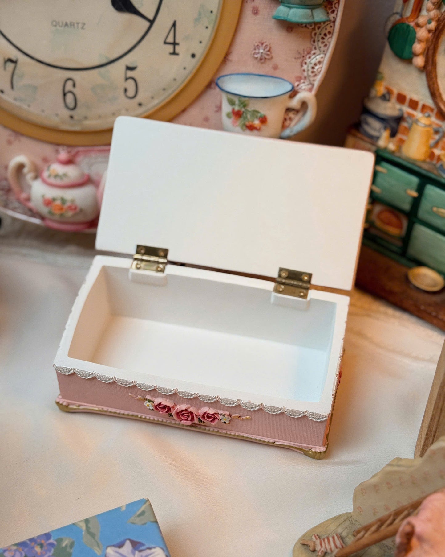 Vintage Rose Trinket Box