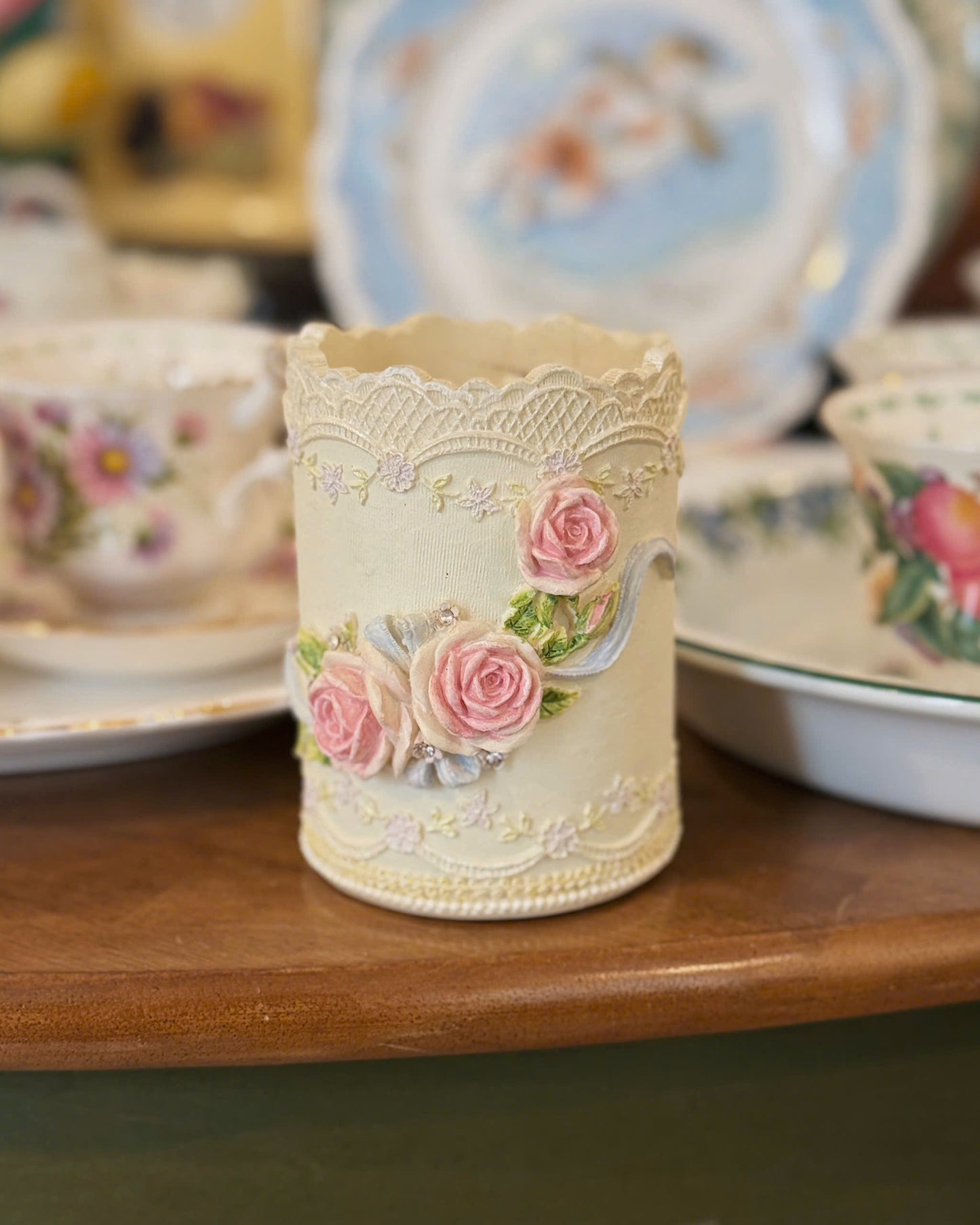 Vintage Rose Jar