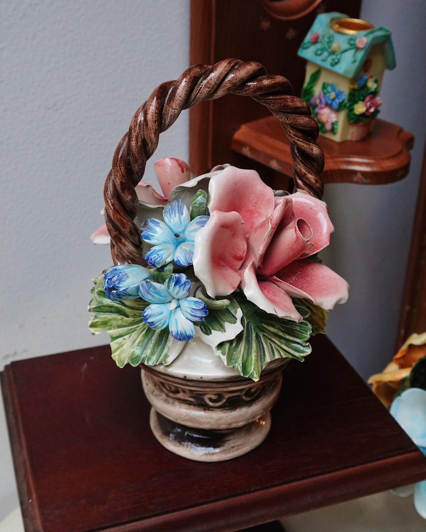 Vintage Blossom Bouquet Basket
