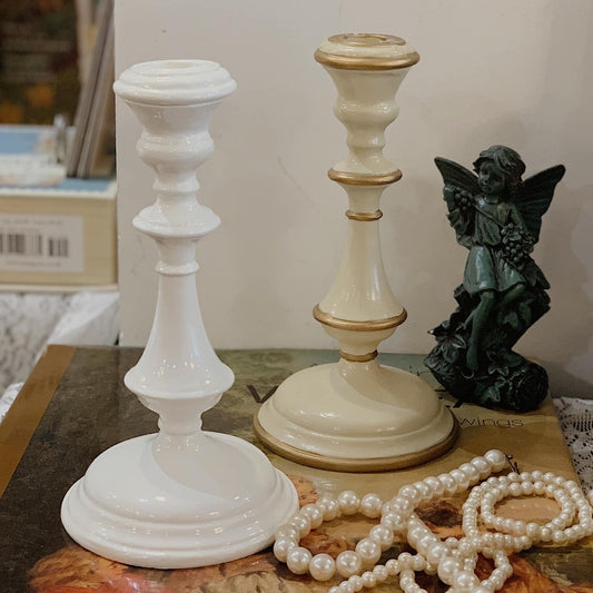 White Candle Holder