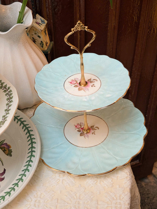 Aynsley “Aquamarine Crorus” Cake Stand