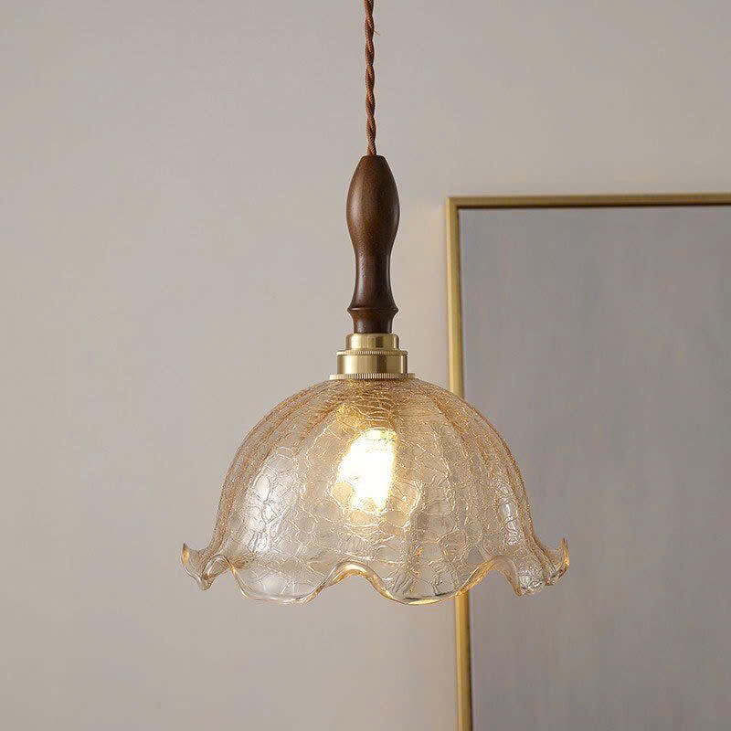 Crackle Effect Glass Pendant Light