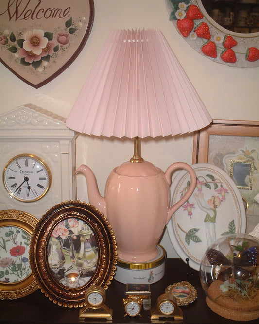 Pastel Pink Teapot Lamp
