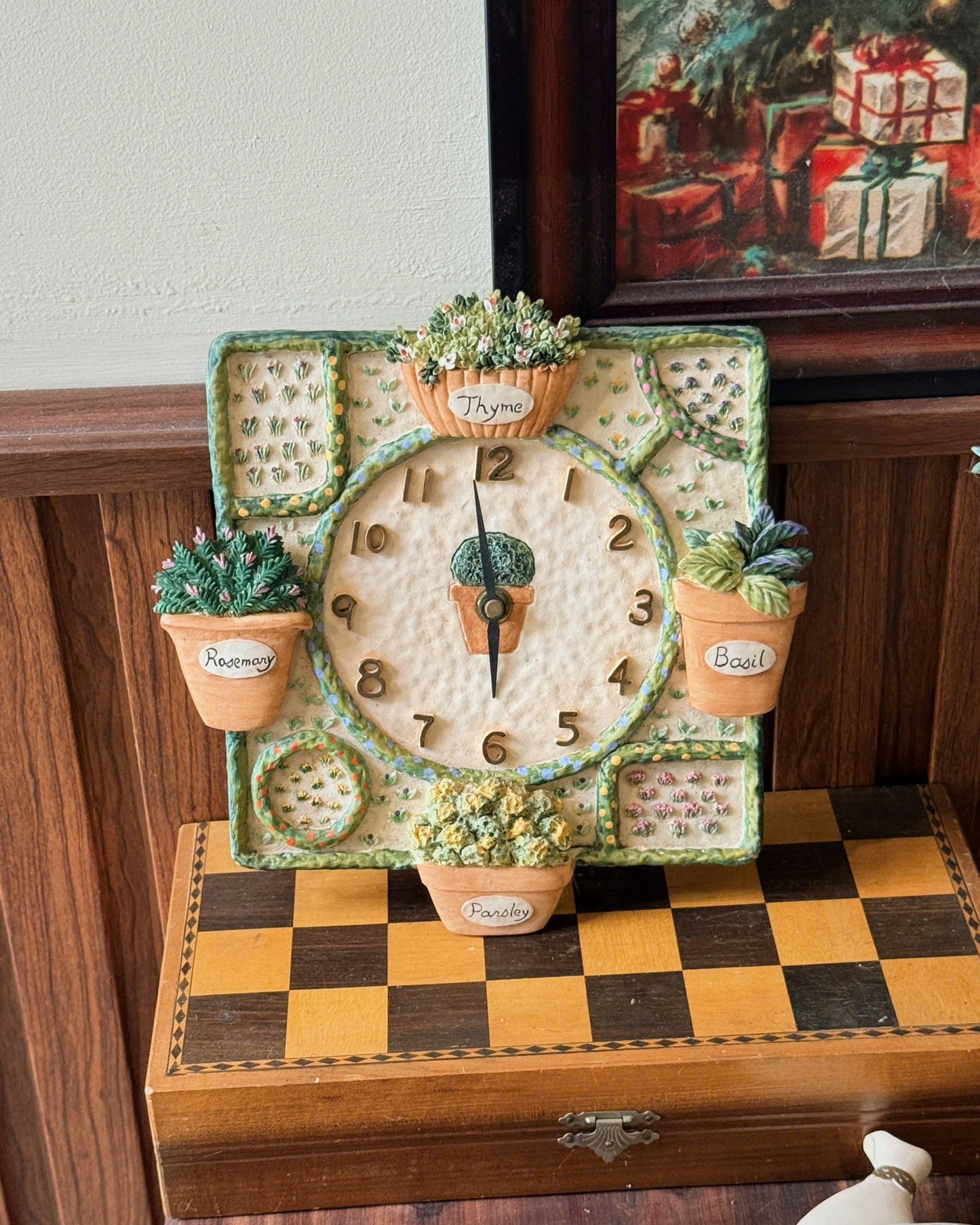 Vintage Herb Garden Clock