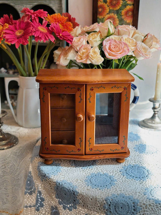 Vintage Wooden Jewelry Cabinet