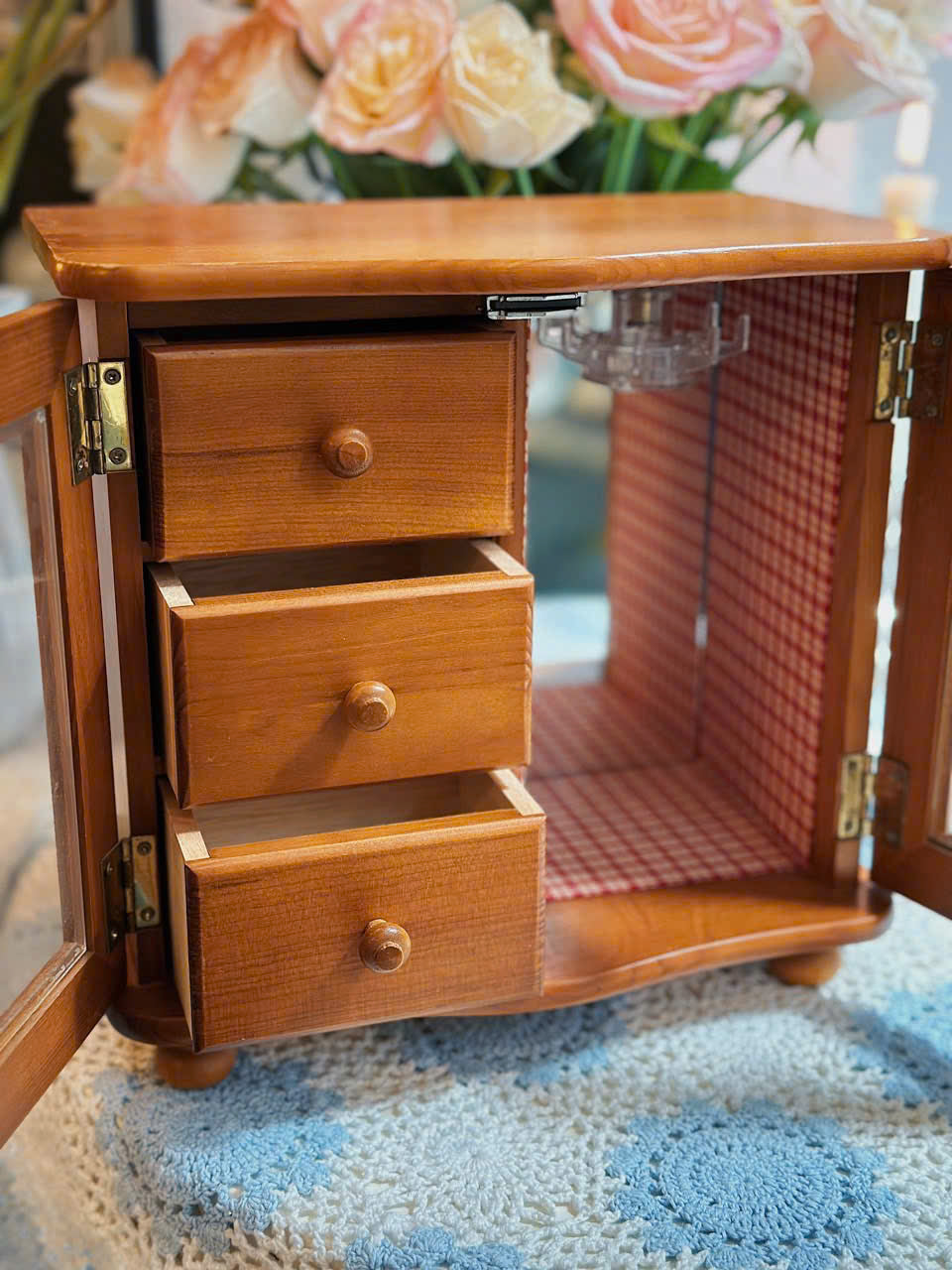 Vintage Wooden Jewelry Cabinet