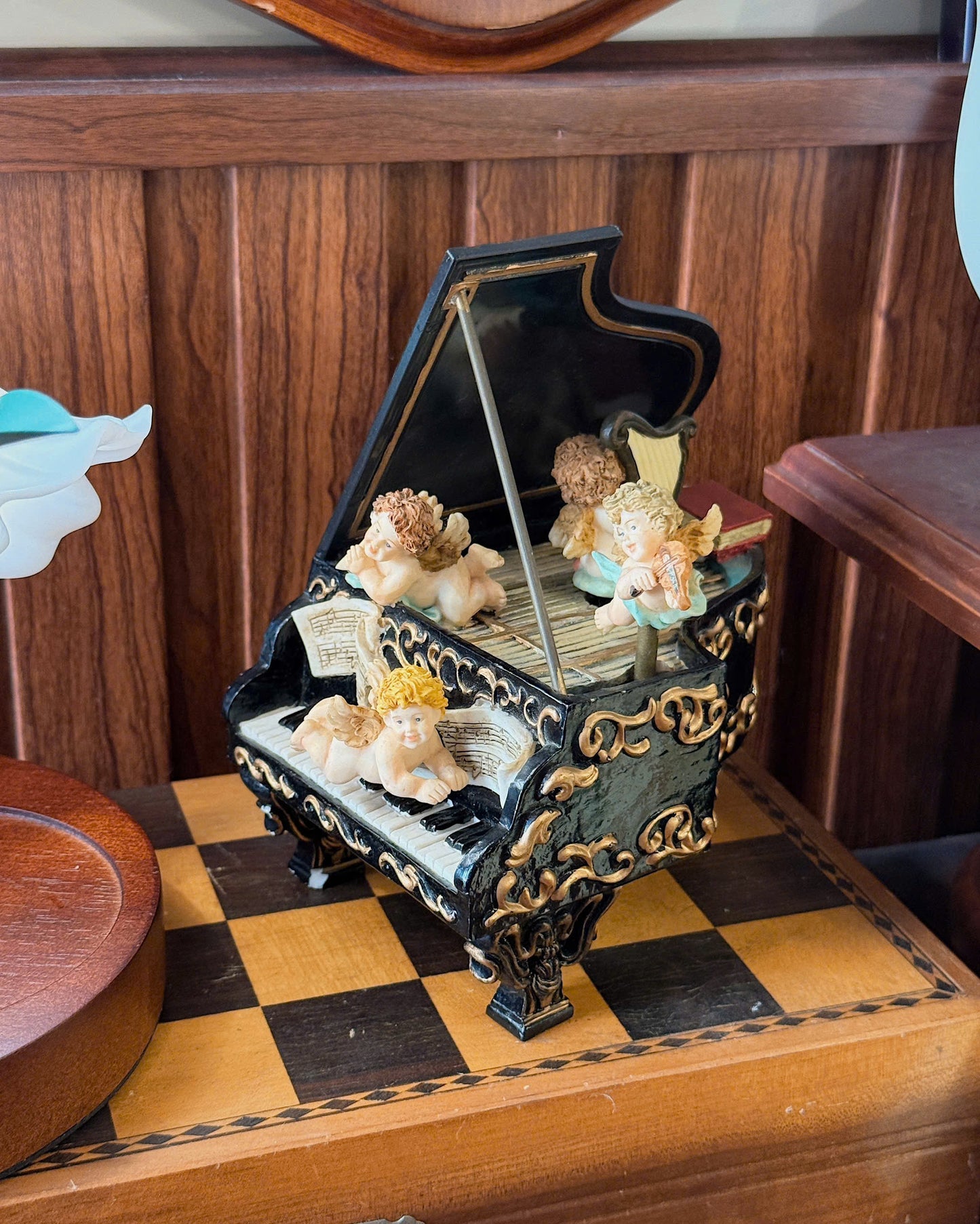 Vintage Angel Piano Music Box