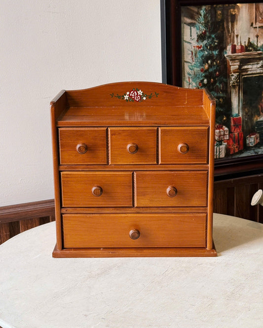 Vintage Wooden Drawer Cabinet