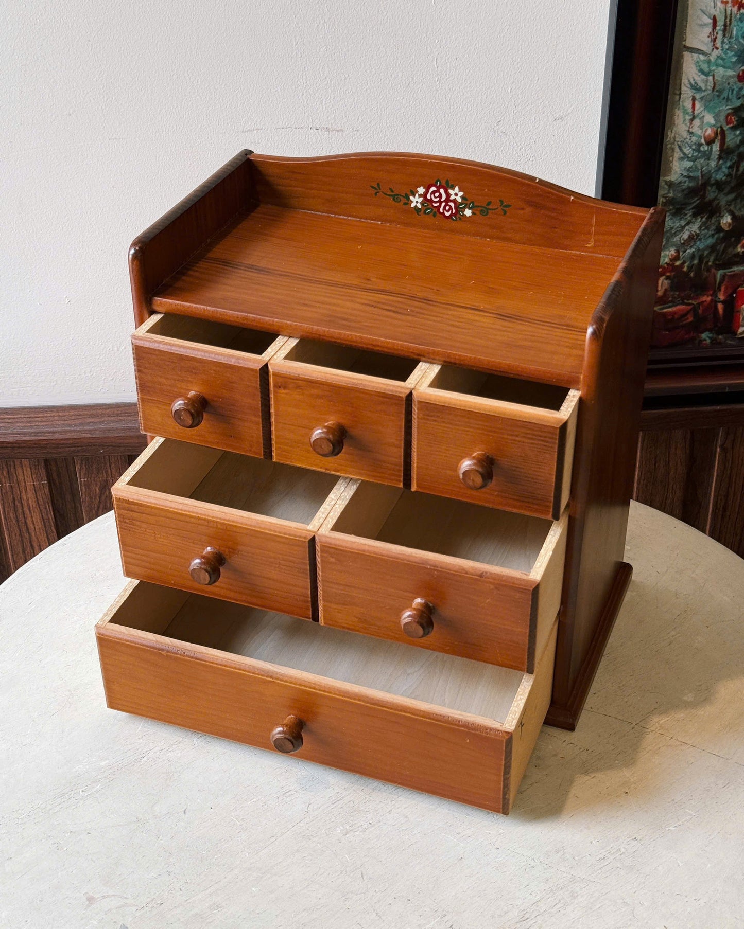 Vintage Wooden Drawer Cabinet