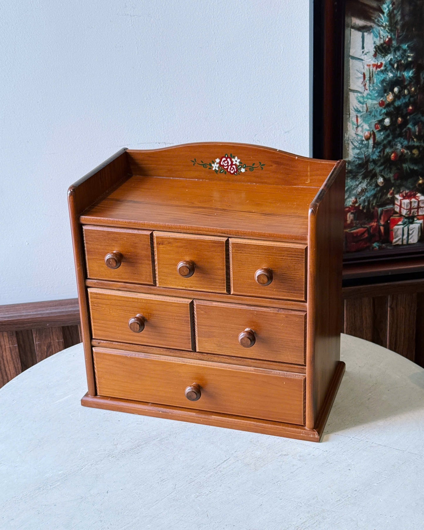 Vintage Wooden Drawer Cabinet