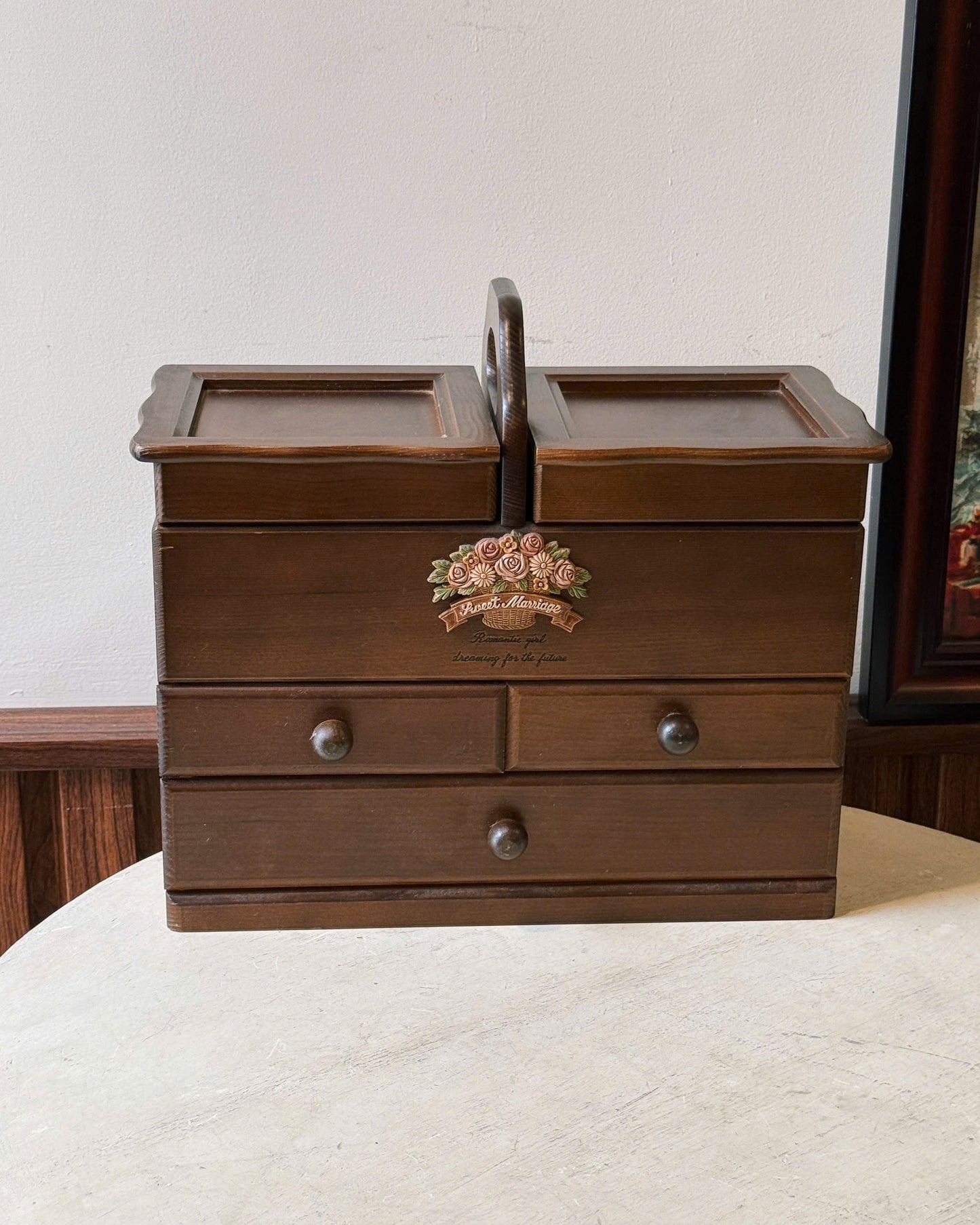 "Sweet Marriage" Wooden Cabinet