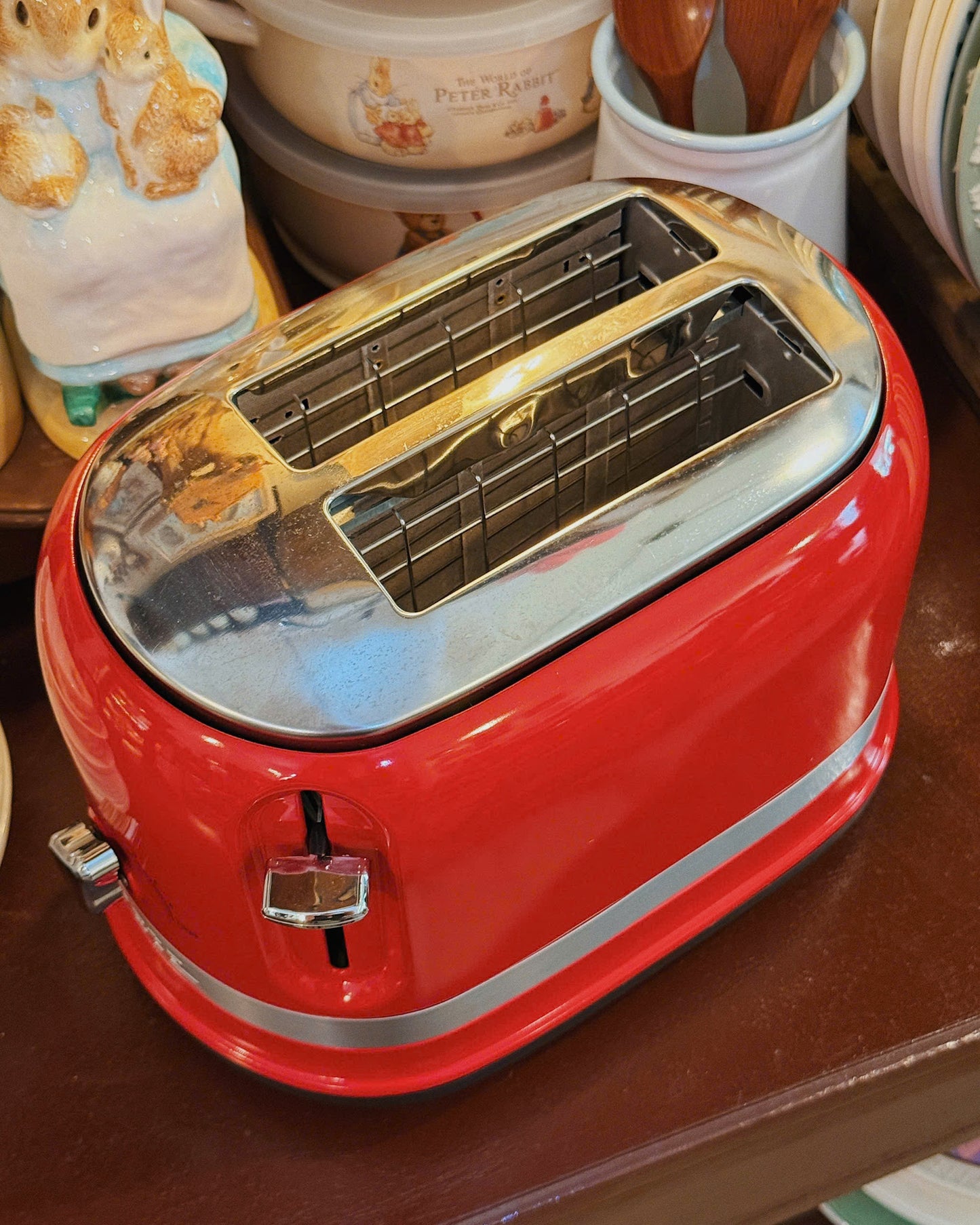 Red Retro Bread Warmer Toaster