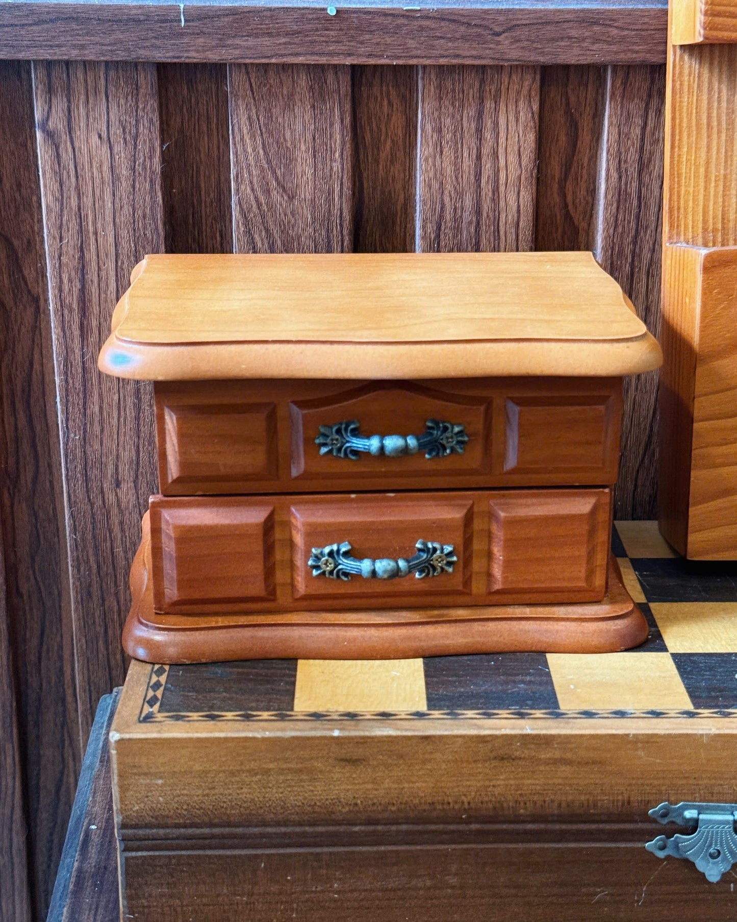 Vintage Wooden Jewelry Box
