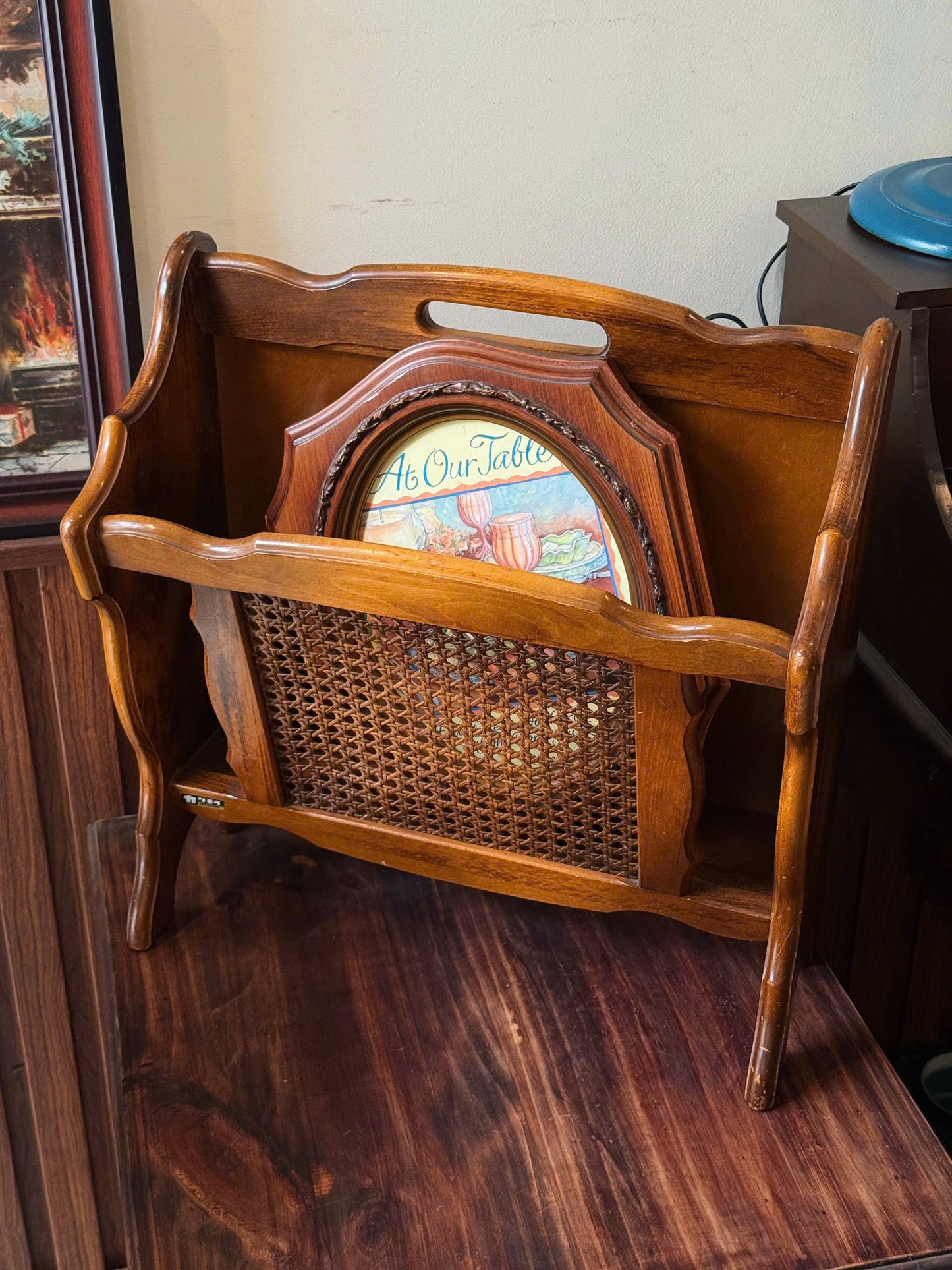 Vintage Rattan Magazine Rack