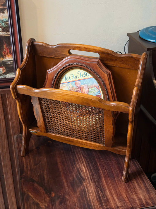 Vintage Rattan Magazine Rack