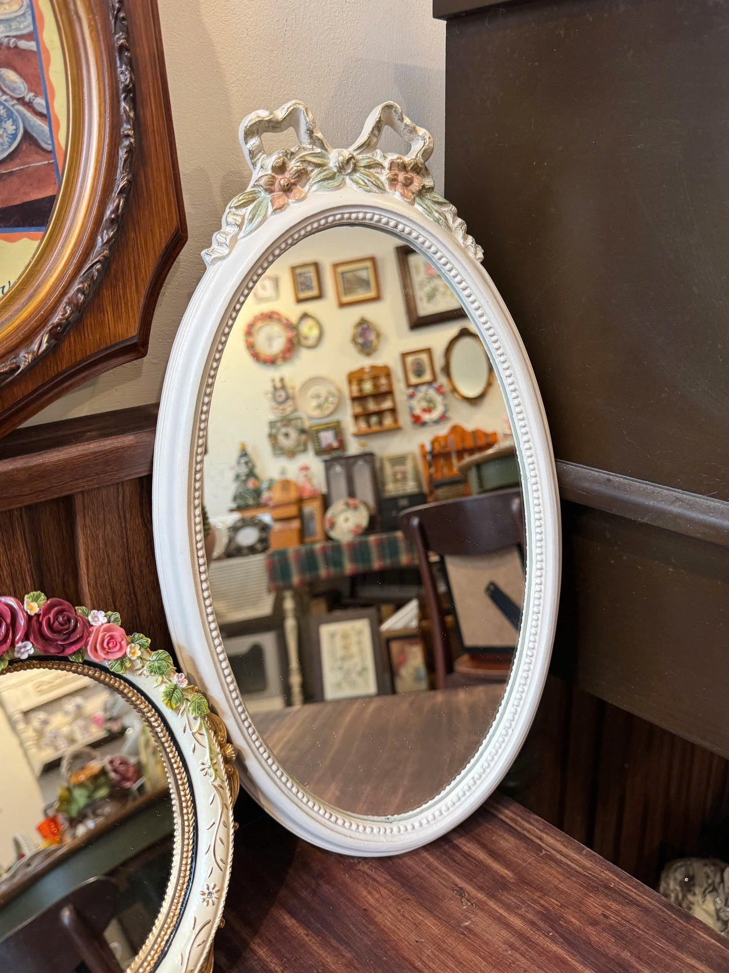 Vintage Floral Bow Mirror