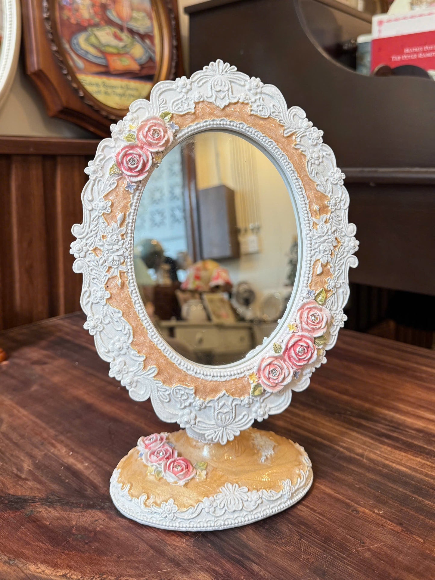Vintage Rose Vanity Mirror