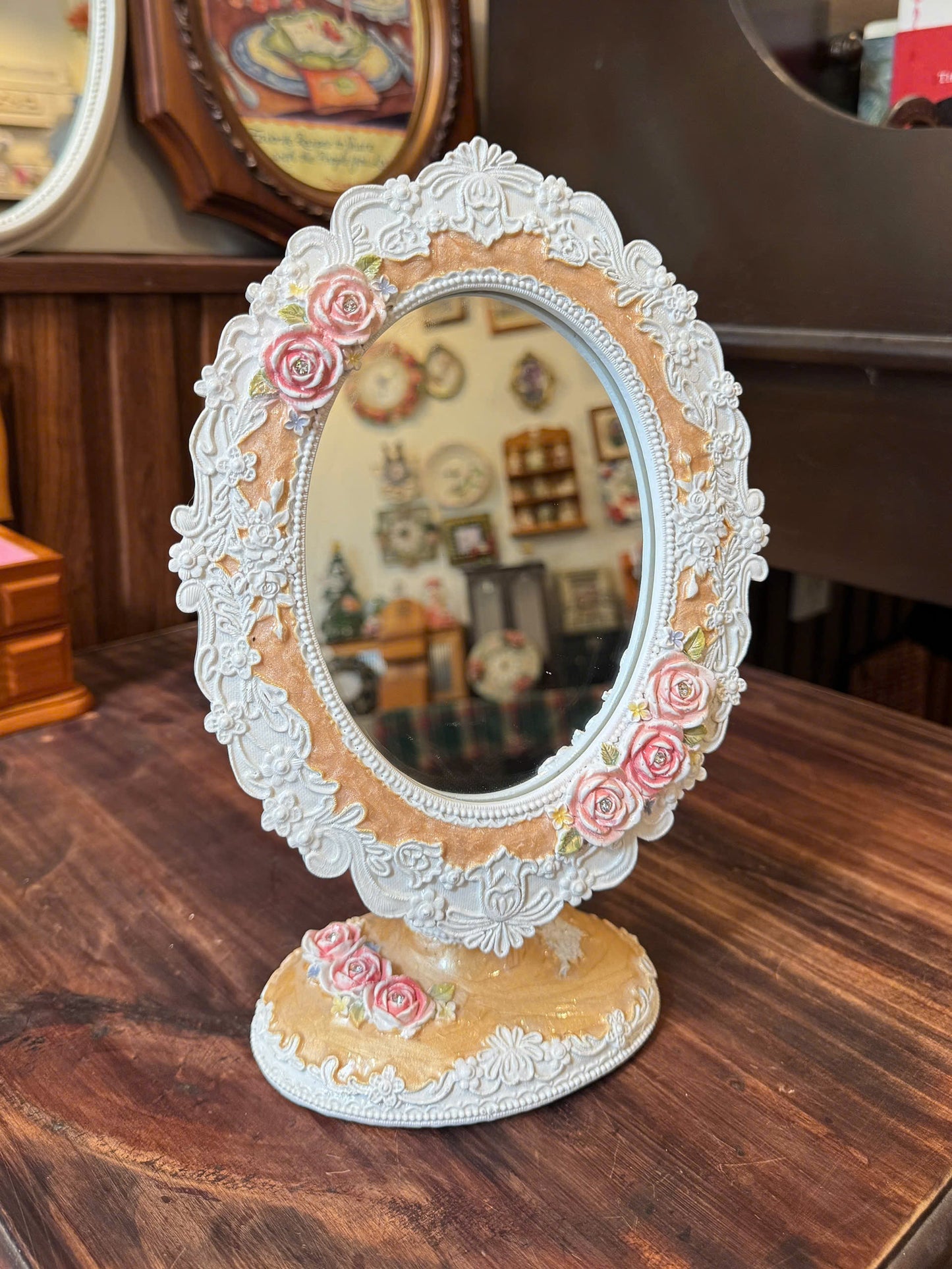 Vintage Rose Vanity Mirror