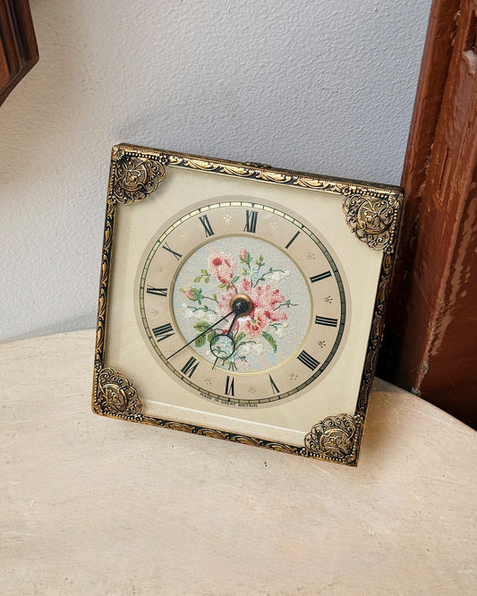 Vintage Floral Frame Clock