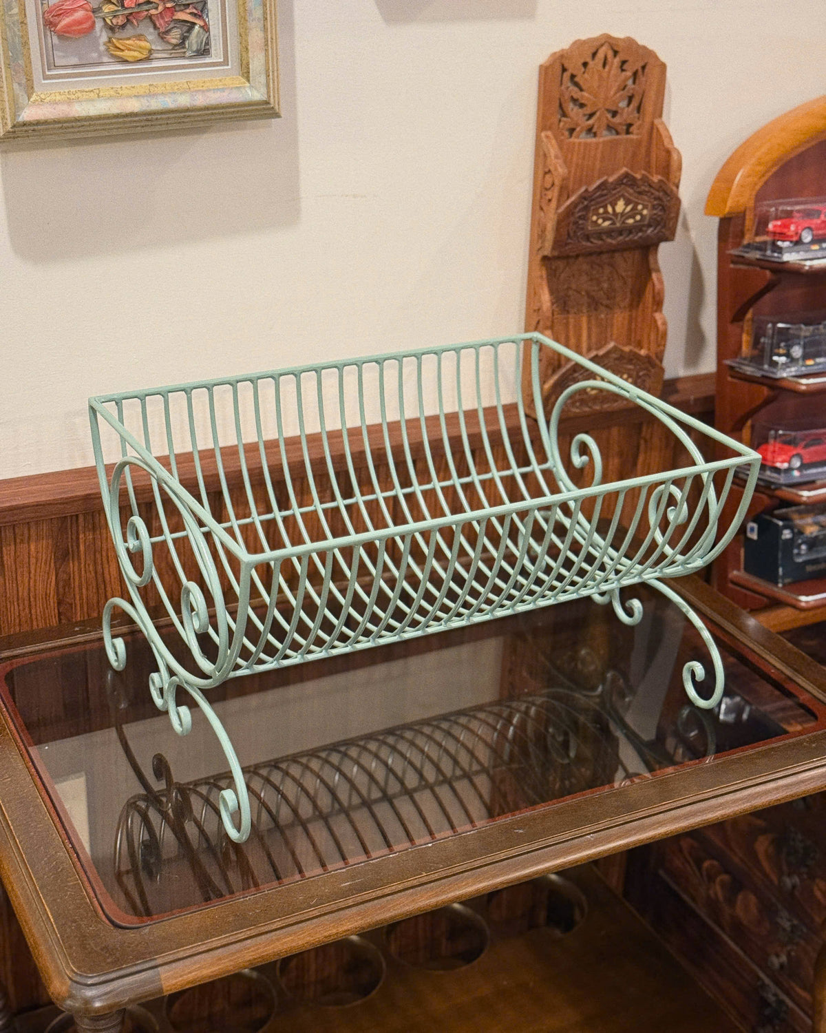 Mint Green Vintage-style Dish Drying Rack