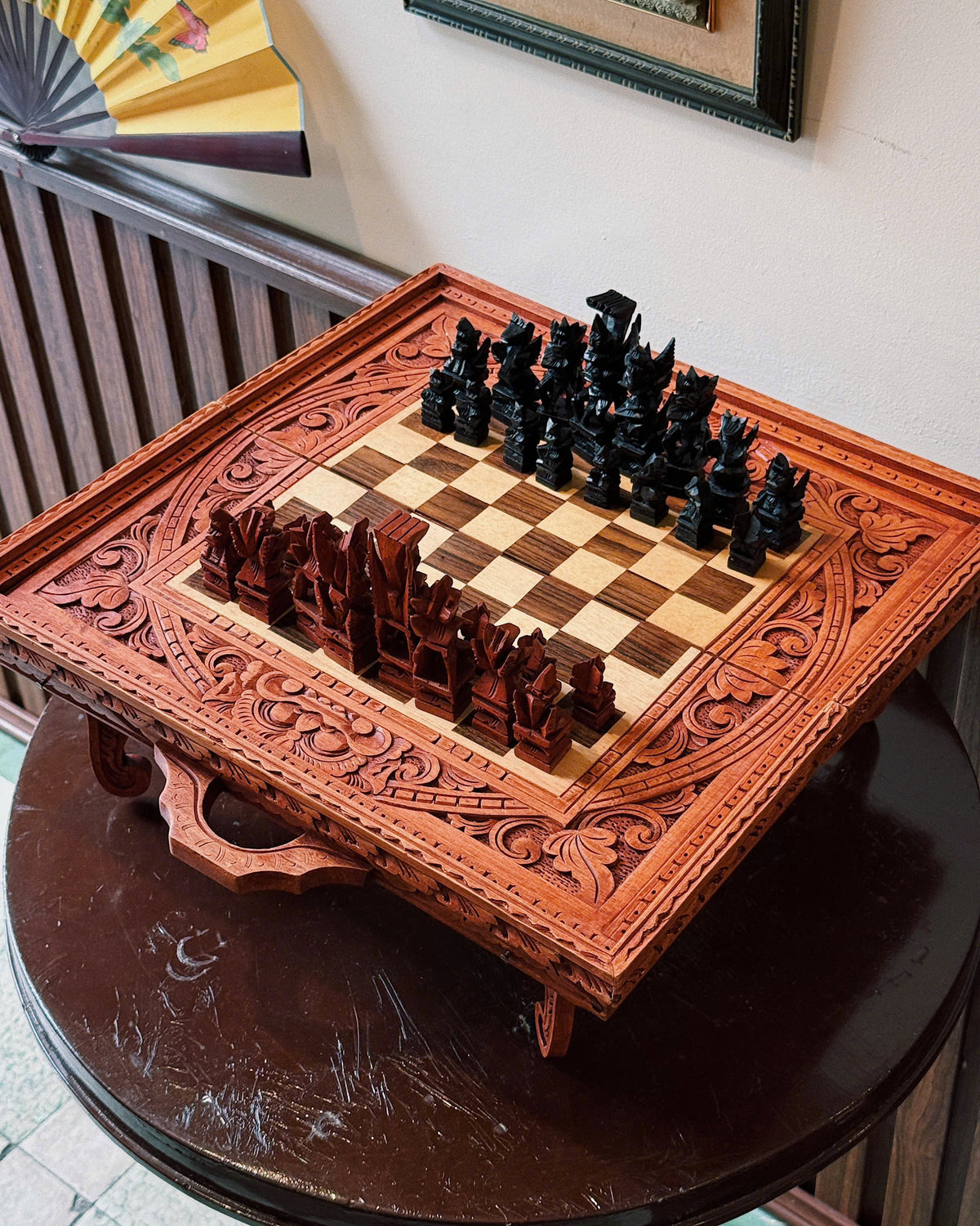 Antique Wooden Chess Set