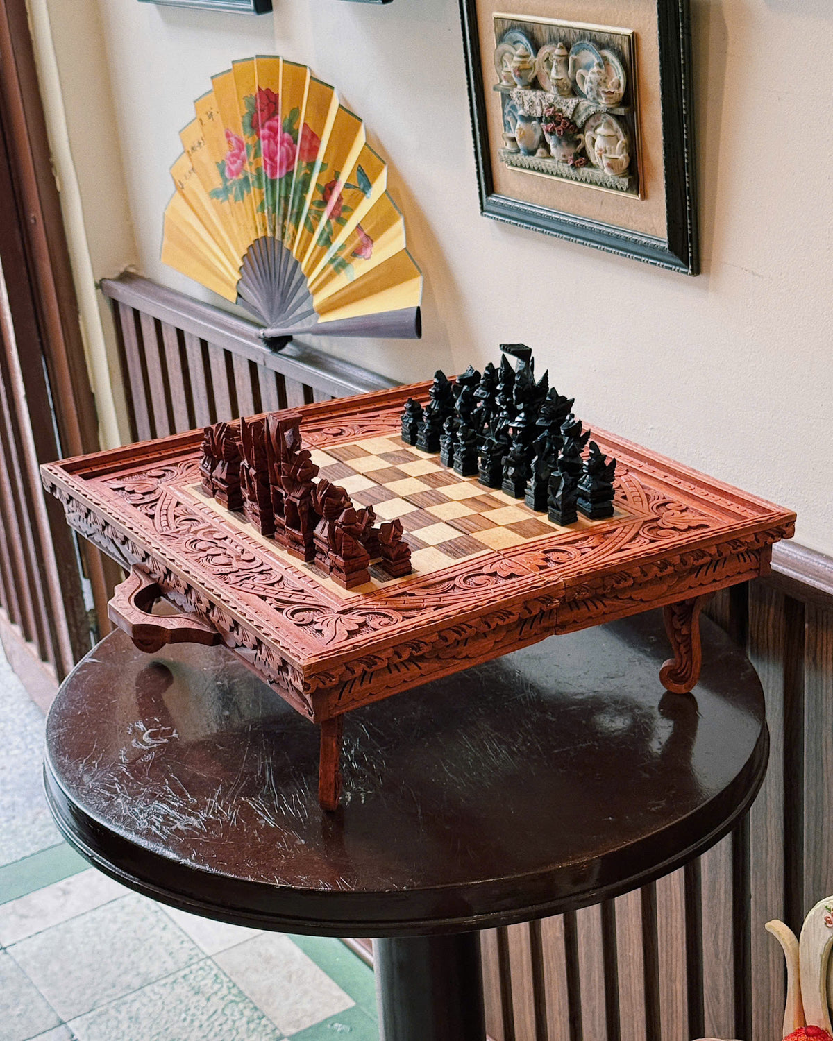 Antique Wooden Chess Set