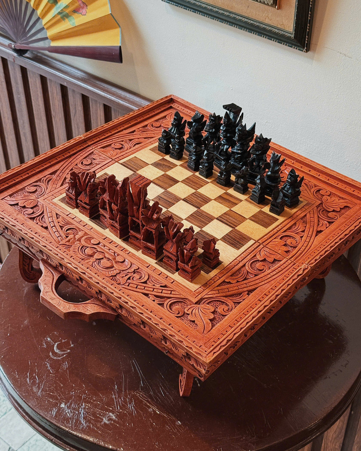 Antique Wooden Chess Set