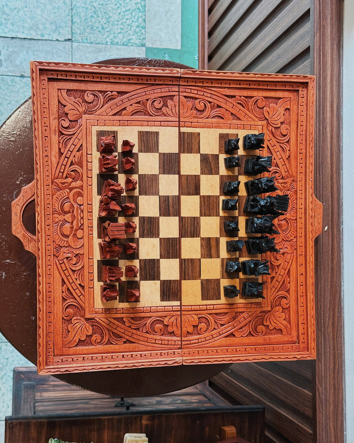 Antique Wooden Chess Set