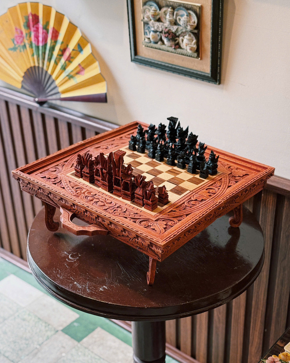 Antique Wooden Chess Set