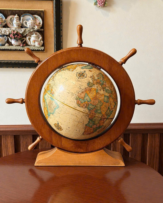 Vintage Ship Wheel Globe