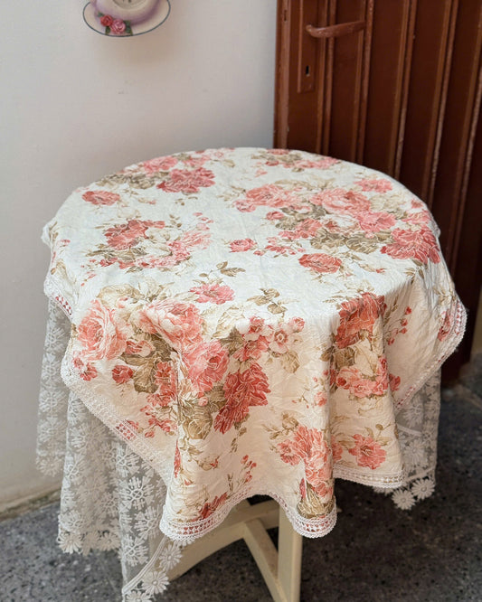 Vintage Roses Pattern Tablecloth