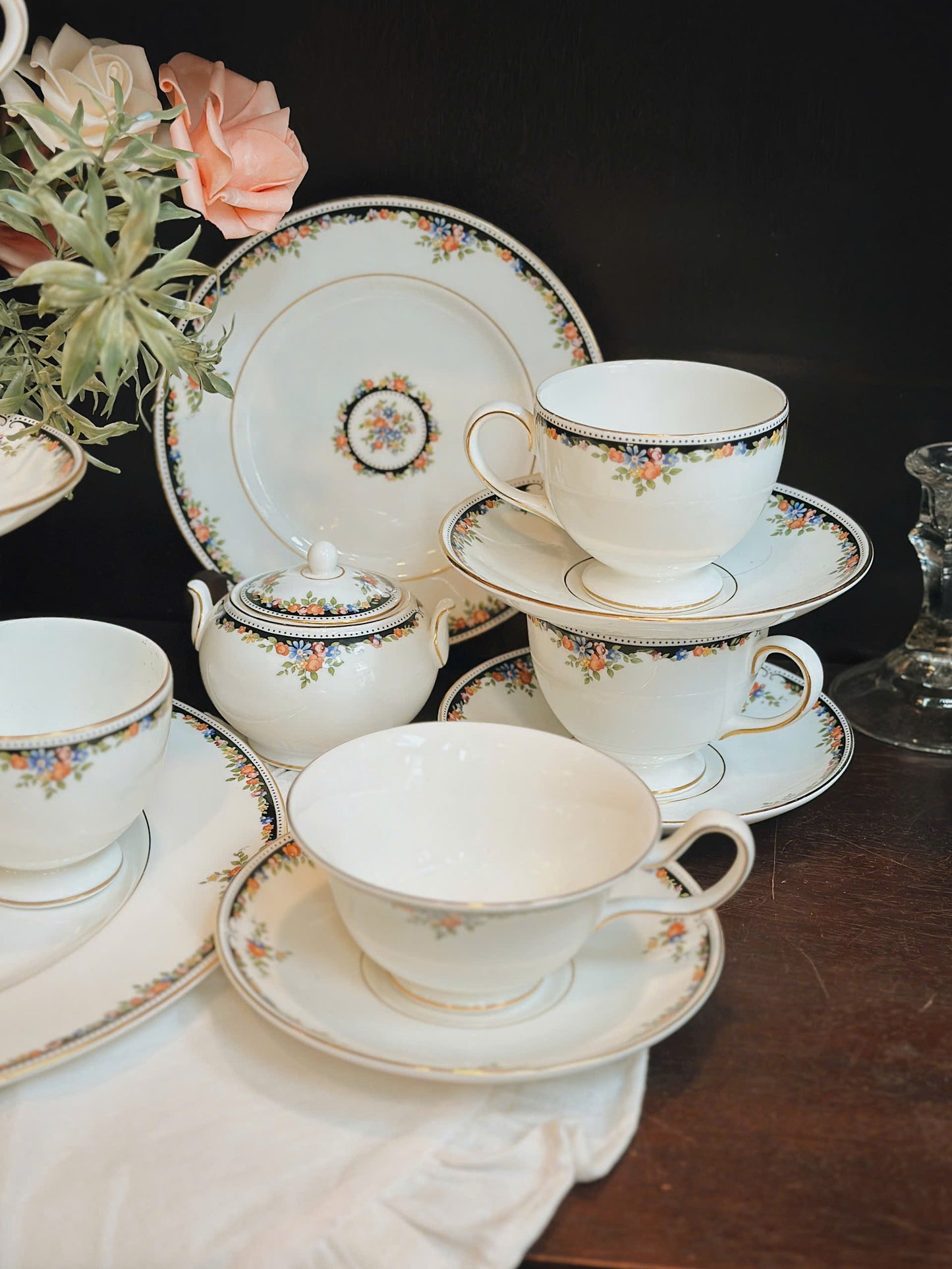 Set tiệc trà họa tiết viền hoa - WEDGWOOD OSBORNE ✨