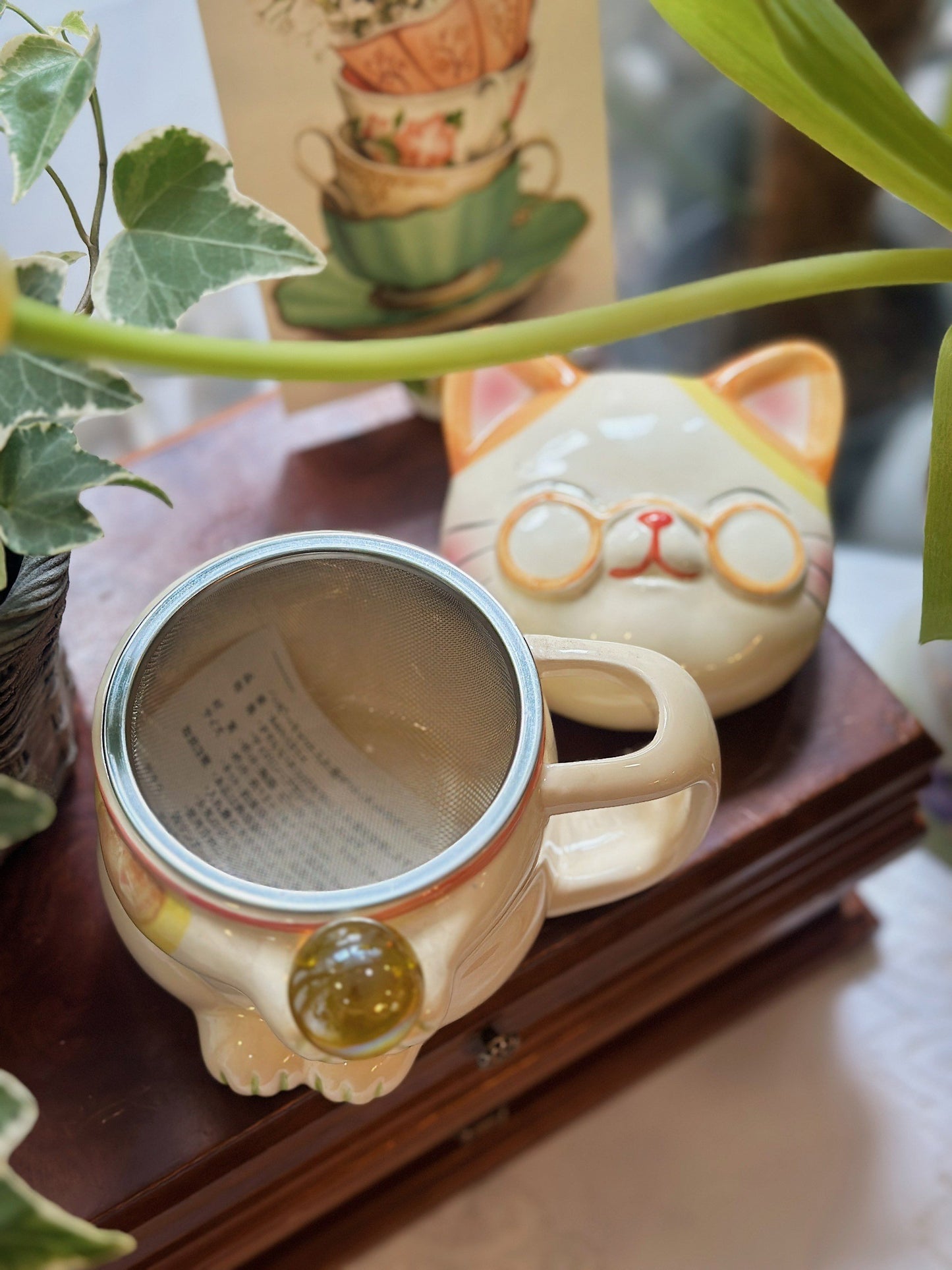 Cốc trà bé mèo vàng xinh xắn ✨