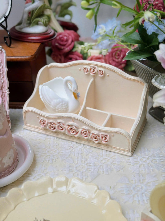 Vintage Rose Sculpture Jewelry Tray