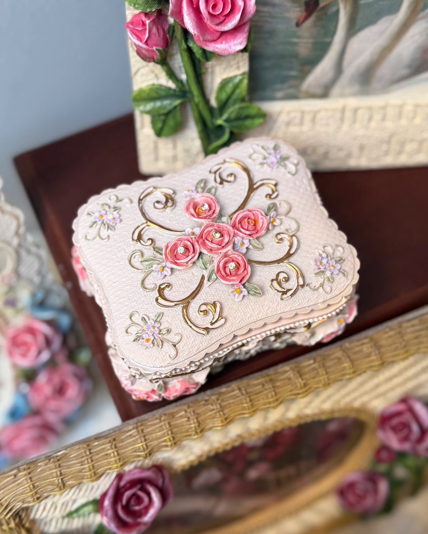 Pinky Rose Trinket Box