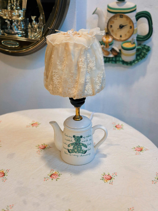 Vintage Bear Teapot Lamp