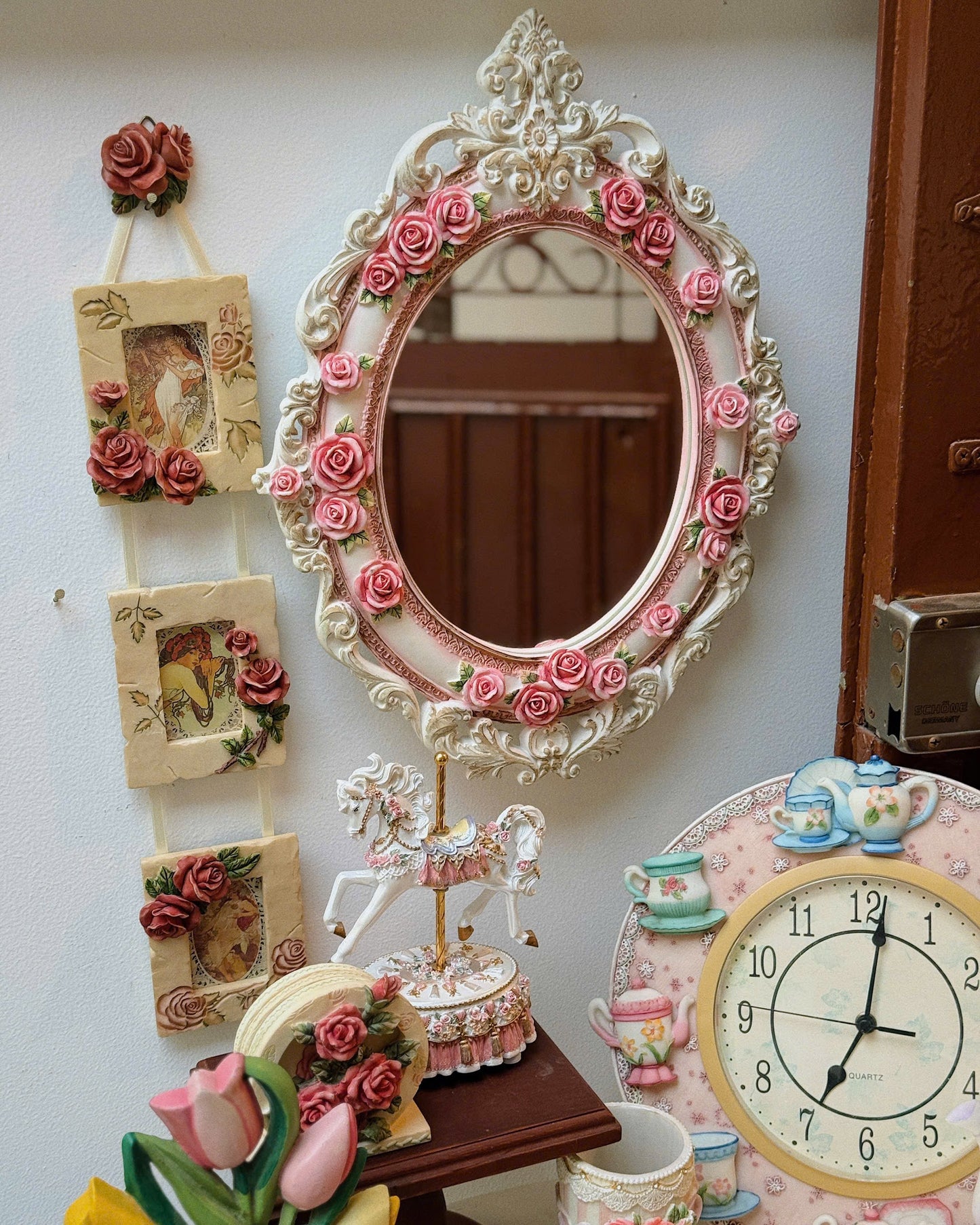 Vintage Floral Mirror